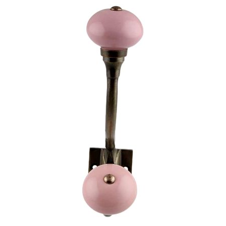 Pink Round Ceramic Antique Iron Hooks